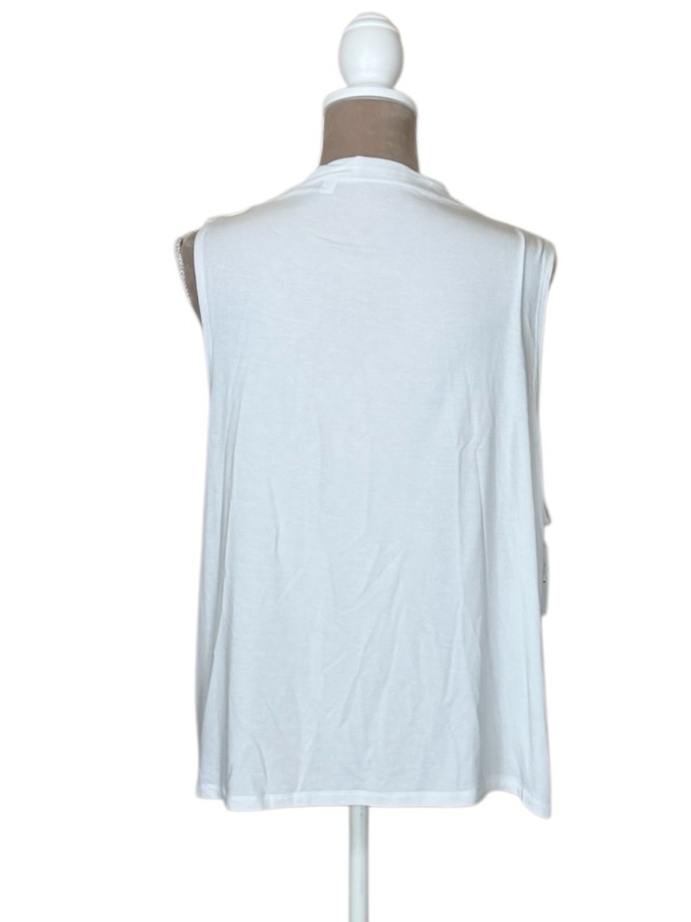 Babaton for Aritzia “Boardroom” Draped Mock Neck Sleeveless Tank - White NWT - Picture 9 of 14